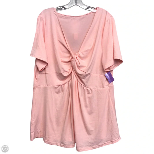 Top Short Sleeve By Shein In Pink, Size: 4x