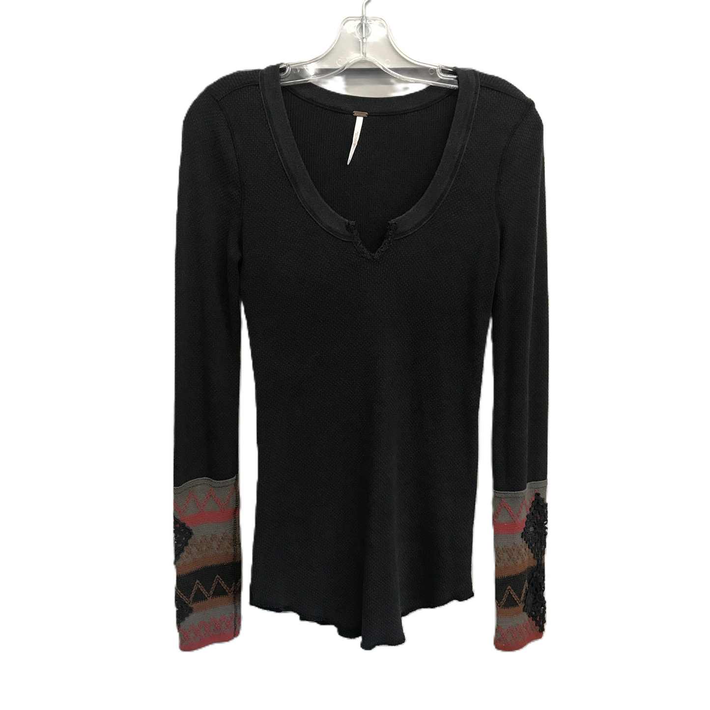 Black Top Long Sleeve By Free People, Size: M