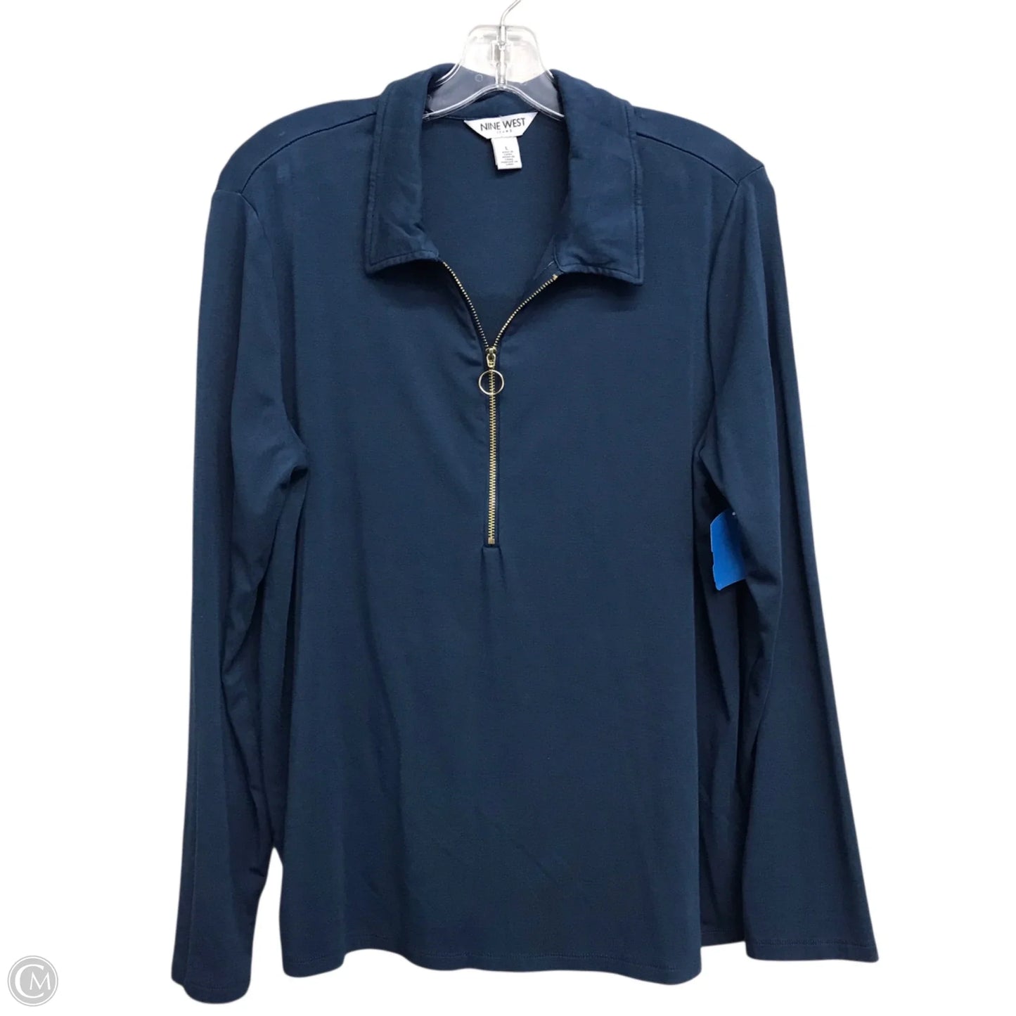 Top Long Sleeve By Nine West In Blue, Size: L