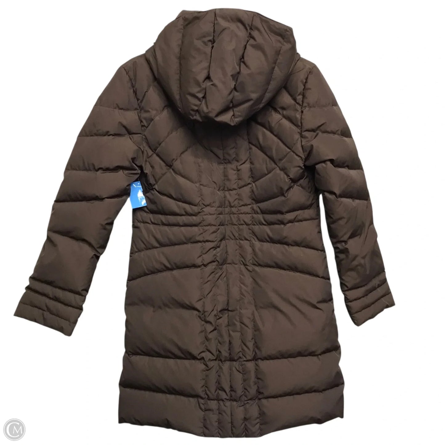 Coat Luxury Designer By Moncler In Brown, Size: S