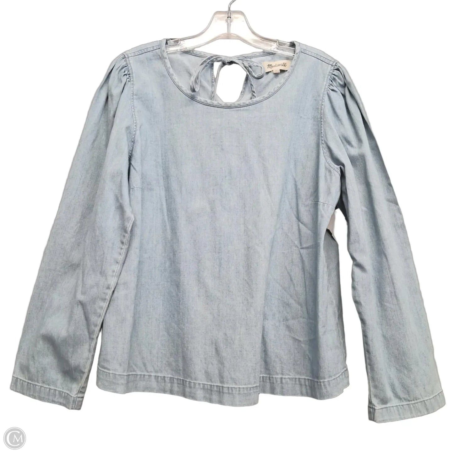 Top Long Sleeve By Madewell In Blue Denim, Size: L