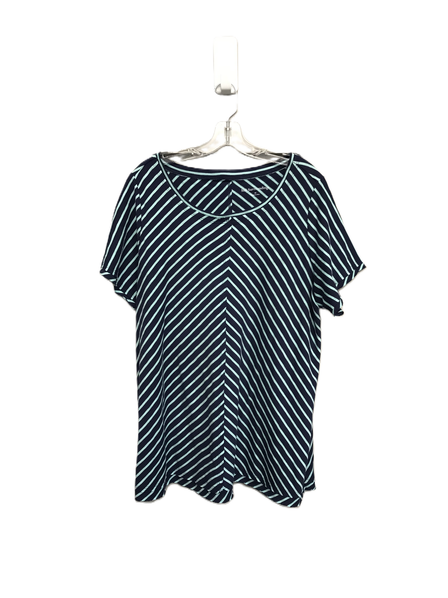 Striped Pattern Top Short Sleeve By Soft Surroundings, Size: 1x