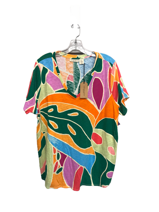 Multi-colored Top Short Sleeve By Christian Siriano, Size: 2x