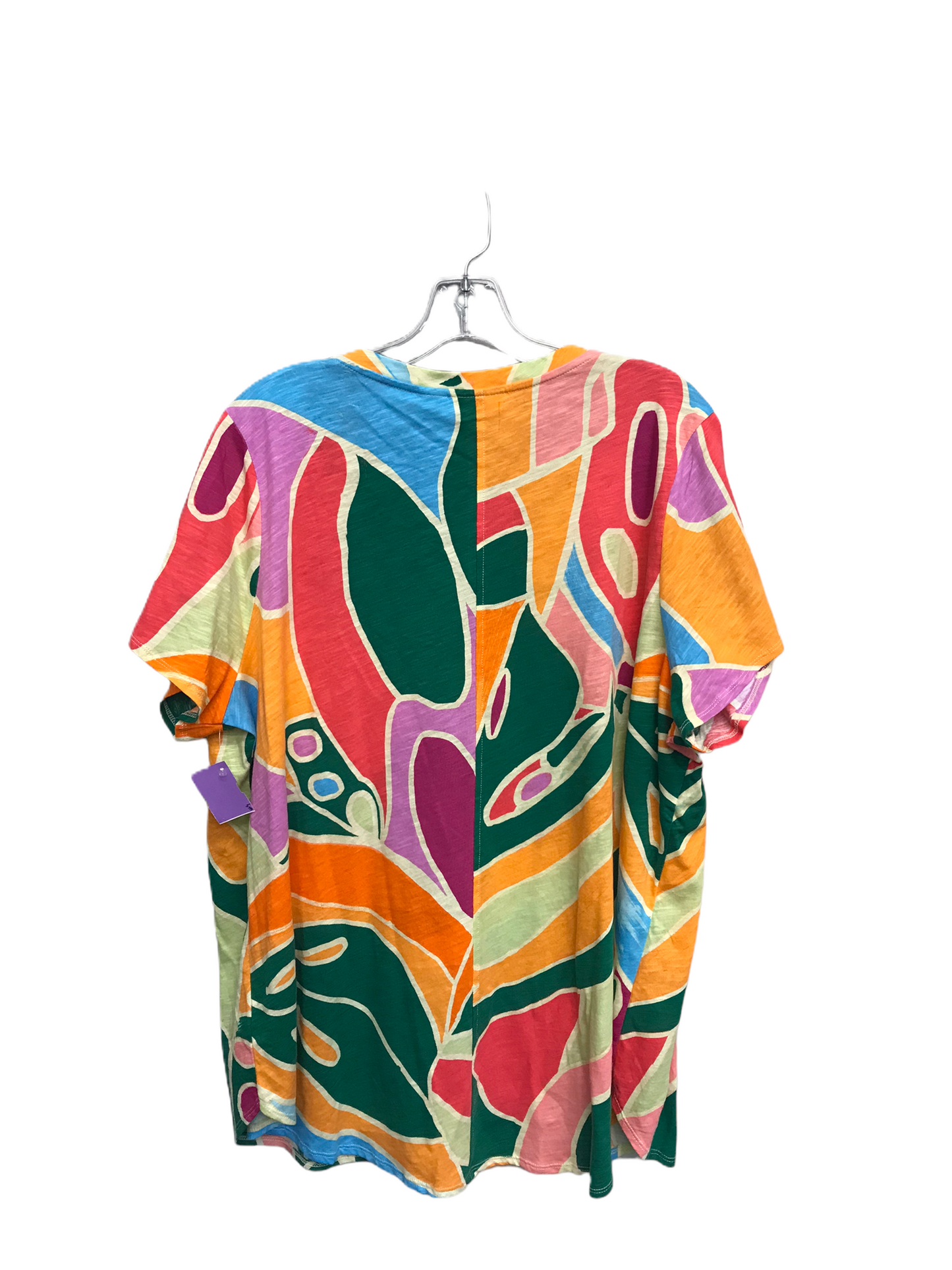 Multi-colored Top Short Sleeve By Christian Siriano, Size: 2x