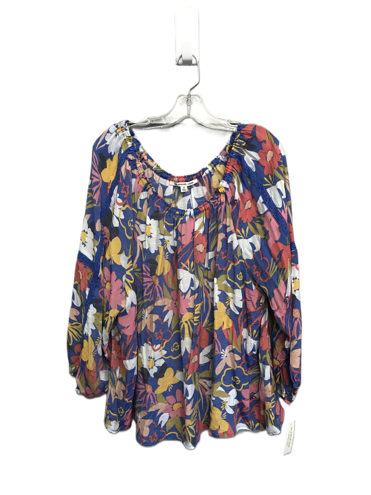 Floral Print Top Long Sleeve By Zac And Rachel, Size: 2x