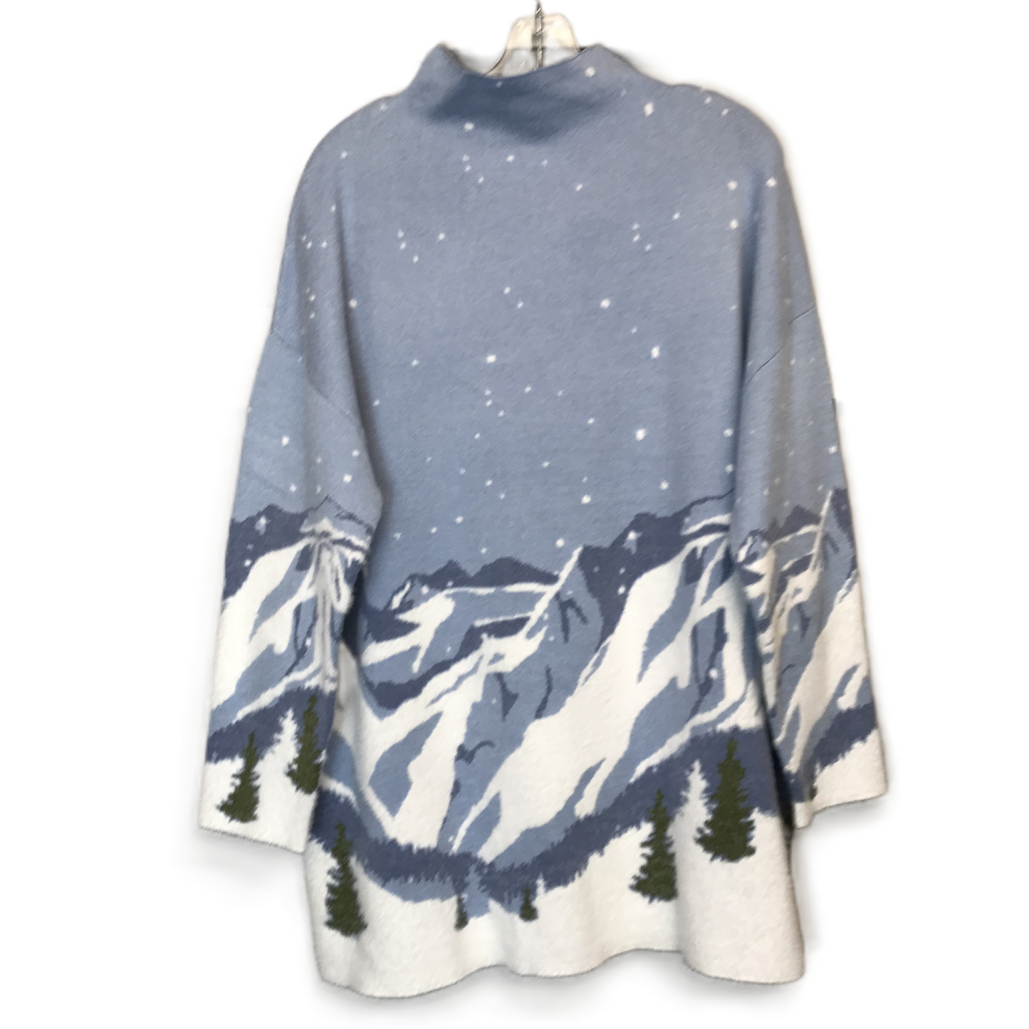 Sweater By Tahari By Arthur Levine In Blue & White, Size: 1x