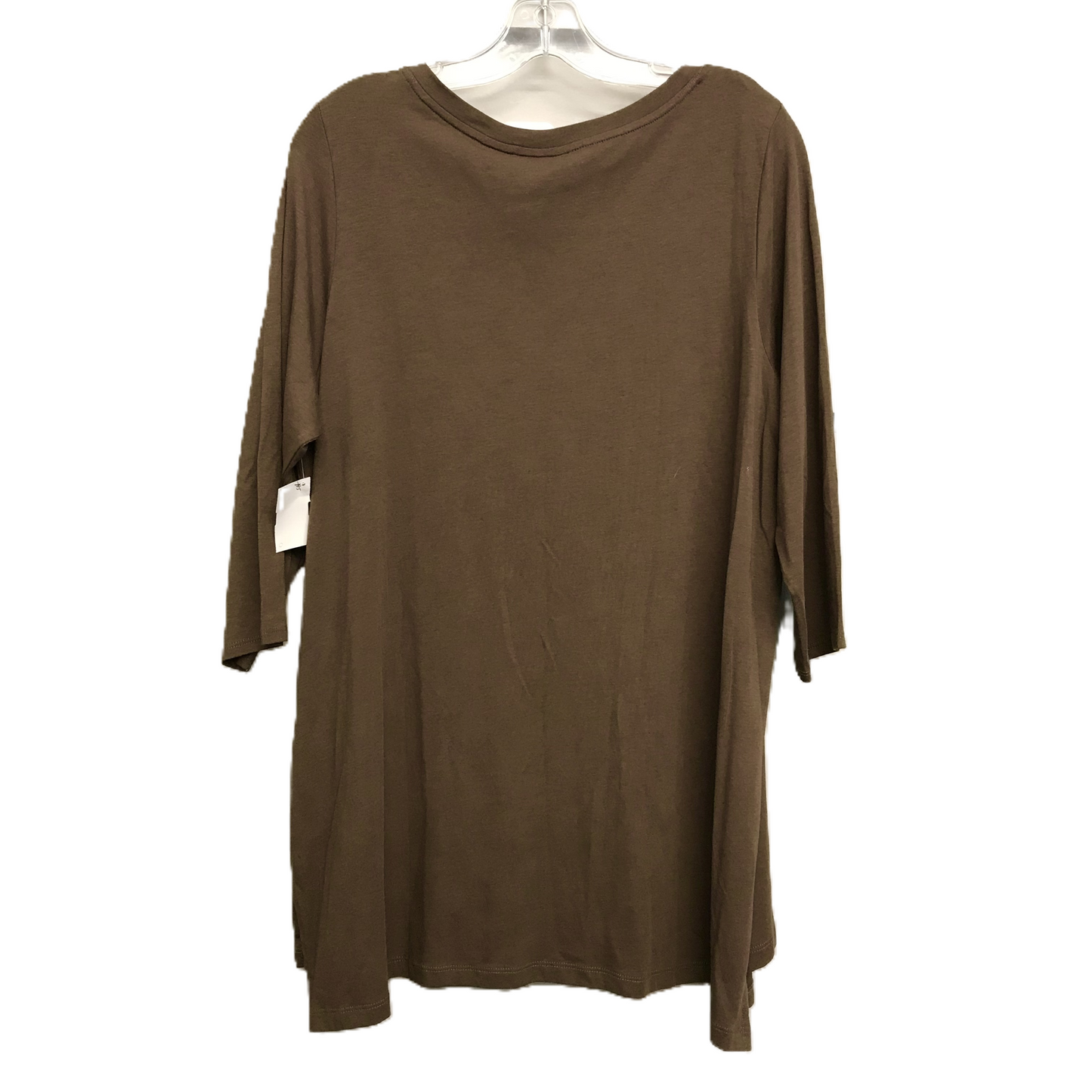 Top Long Sleeve By Tahari By Arthur Levine In Brown, Size: 1x