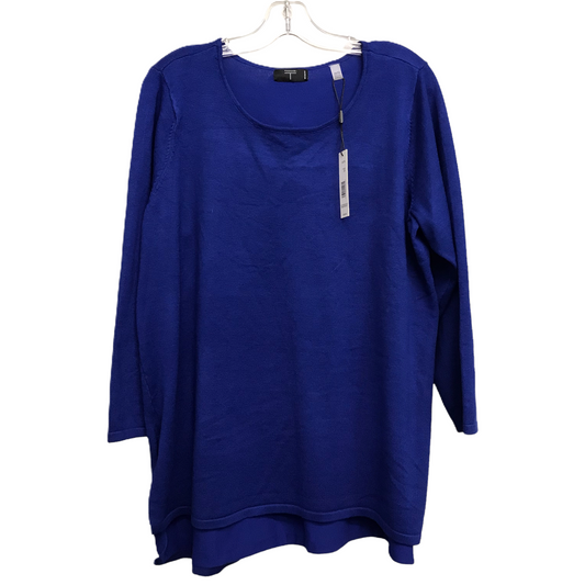 Sweater By T Tahari In Blue, Size: 1x