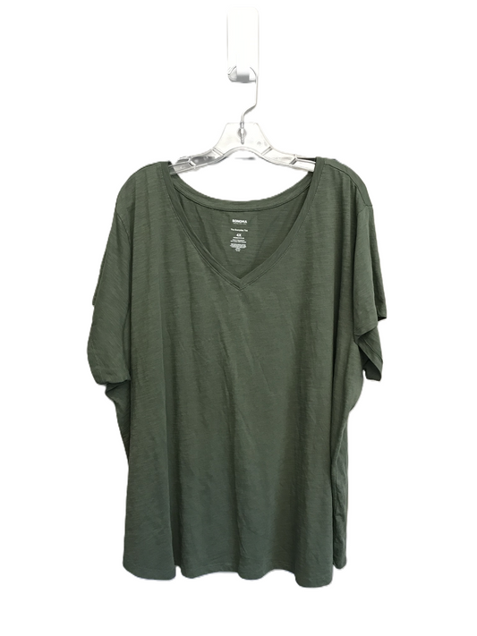 Green Top Short Sleeve Basic By Sonoma, Size: 4x