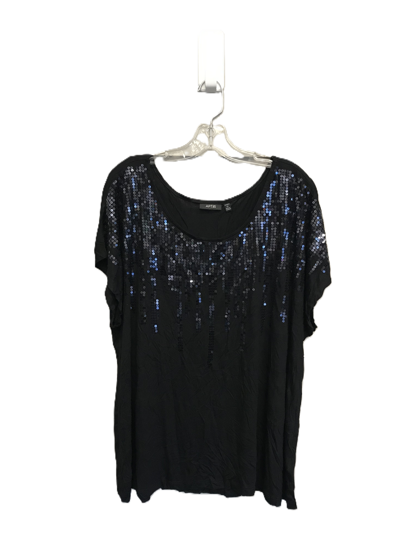 Black Top Short Sleeve By Apt 9, Size: 2x