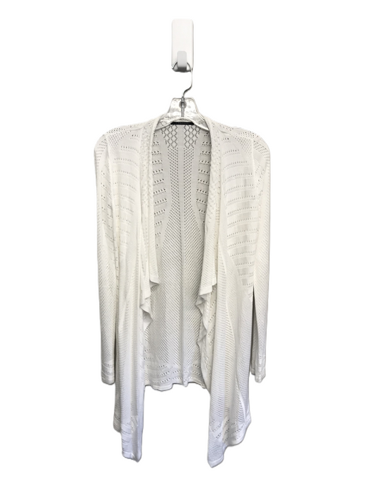 White Sweater Cardigan By Tahari By Arthur Levine, Size: Xs