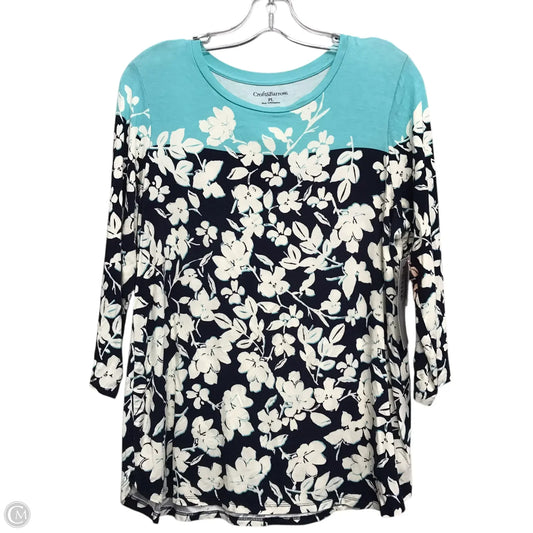 Top 3/4 Sleeve By Croft And Barrow In Blue, Size: Lp