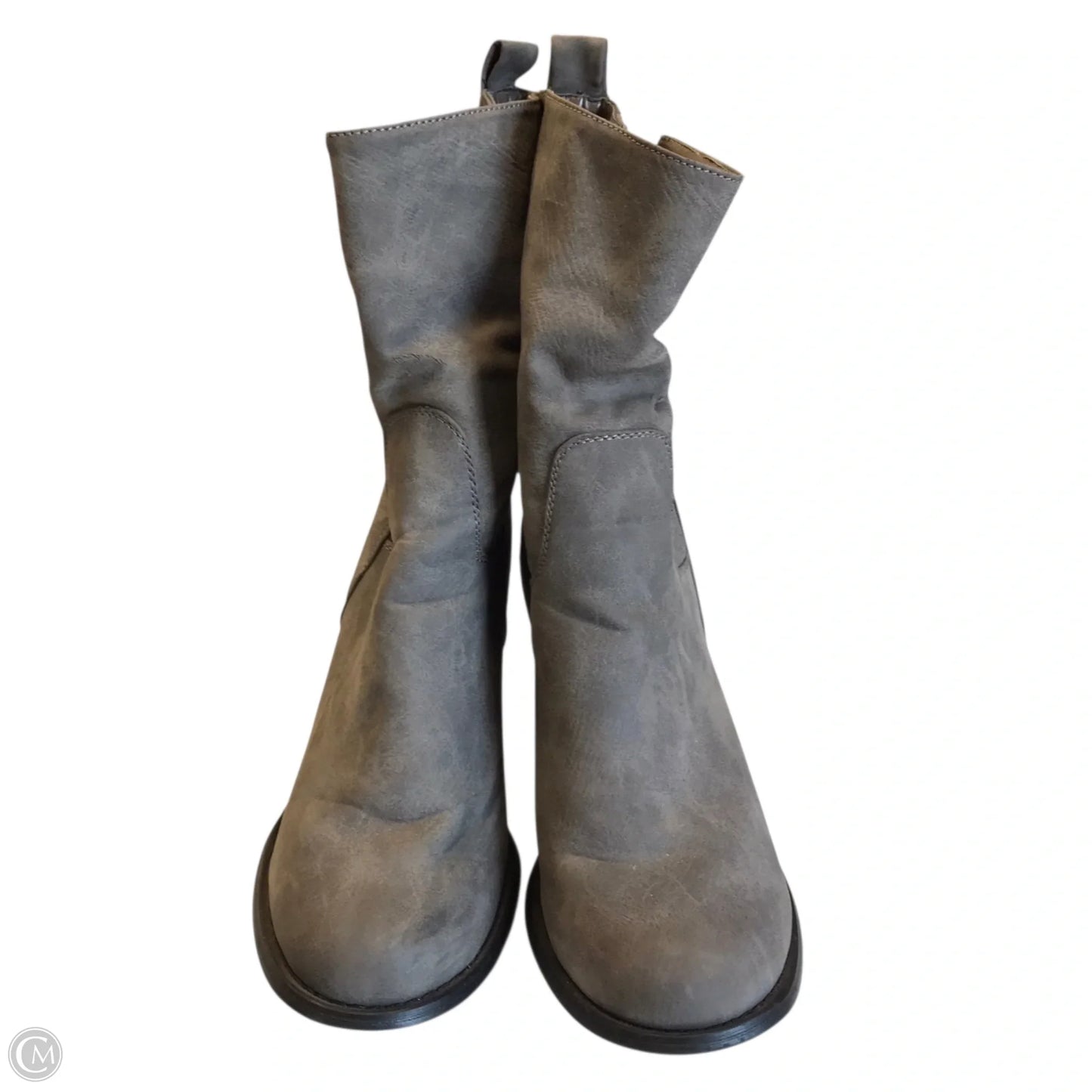 Boots Ankle Heels By Justfab In Grey, Size: 8.5