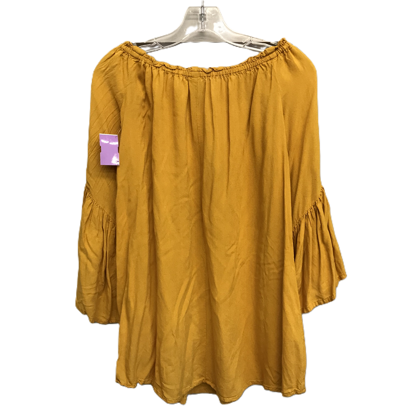 Yellow Top Long Sleeve By Feathers, Size: M
