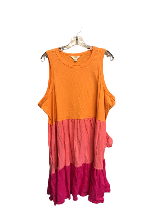 Orange & Pink Dress Casual Short By Terra & Sky, Size: 2x