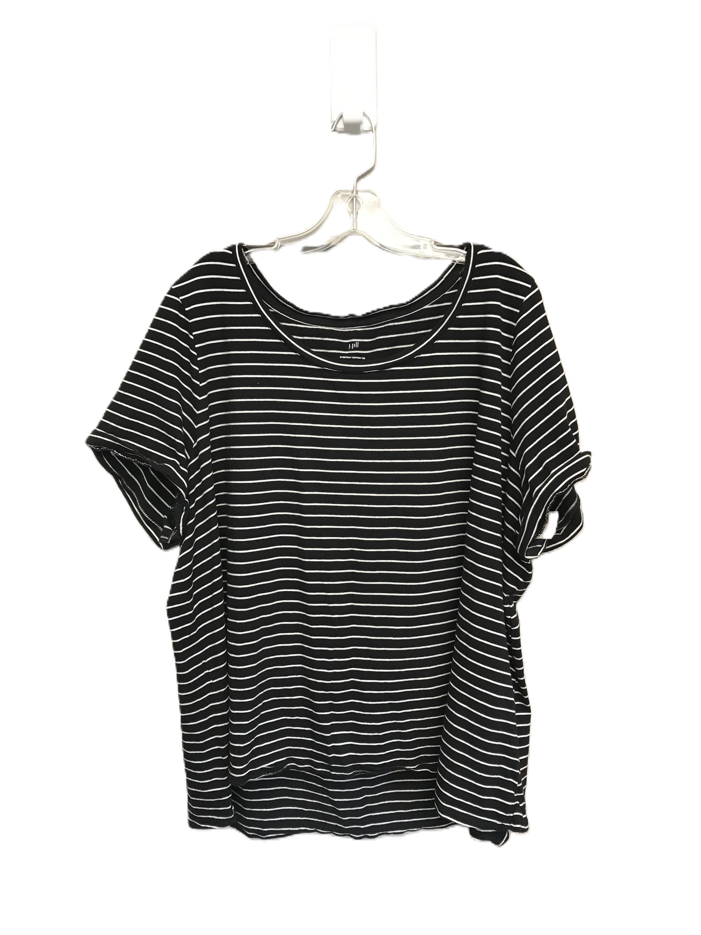 Striped Pattern Top Short Sleeve Basic By J. Jill, Size: 3x
