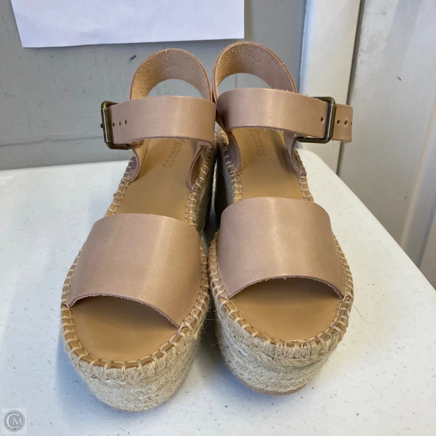 Sandals Heels Wedge By Soludos In Tan, Size: 6