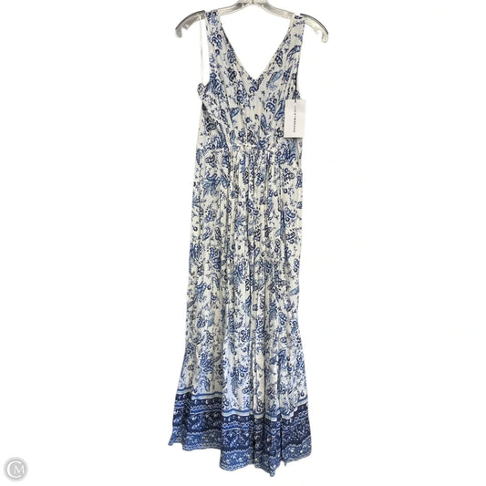Dress Casual Maxi By Lucky Brand In Blue & White, Size: S