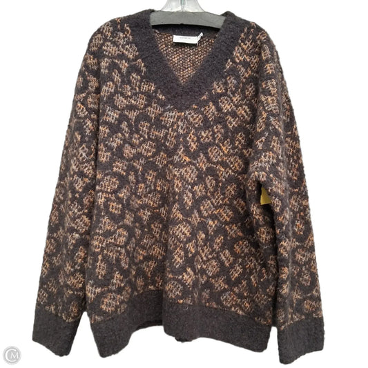 Sweater Designer By Coach In Brown & Gold & Blue, Size: Xl