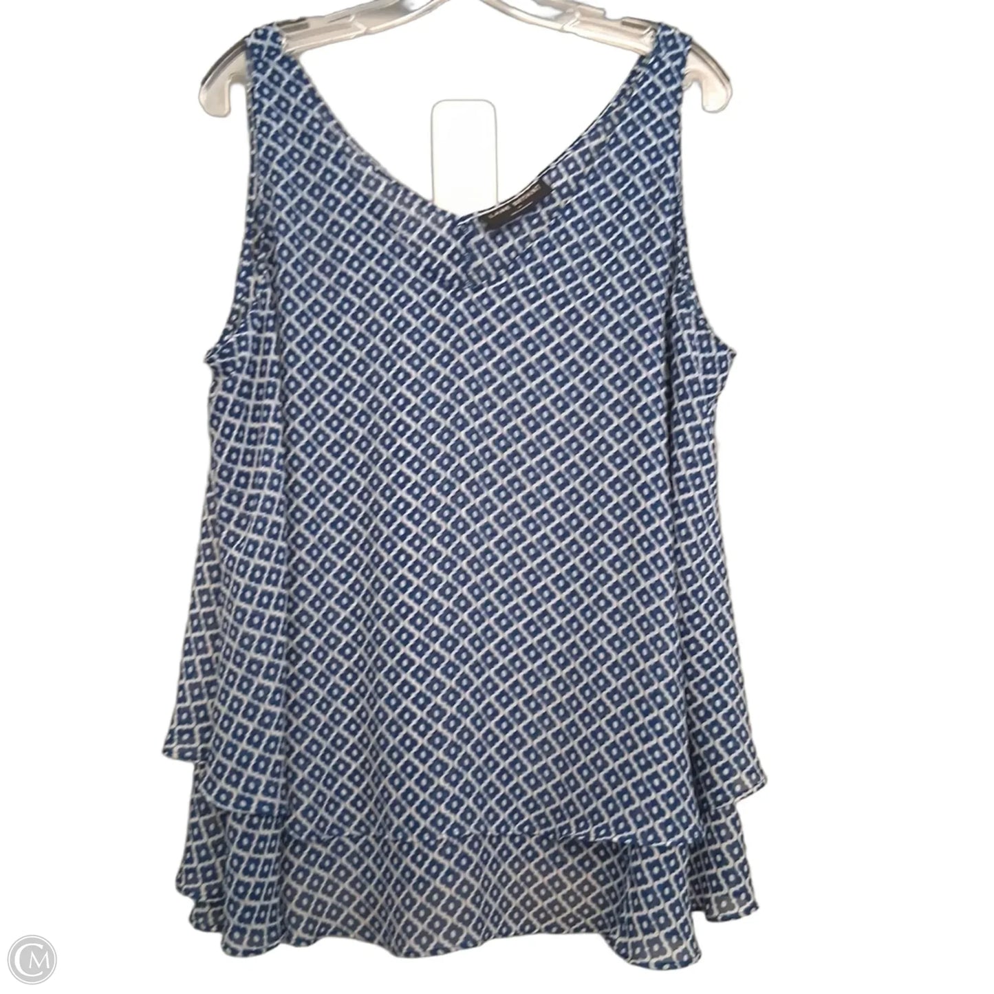 Top Sleeveless By Lane Bryant In Blue & White, Size: L