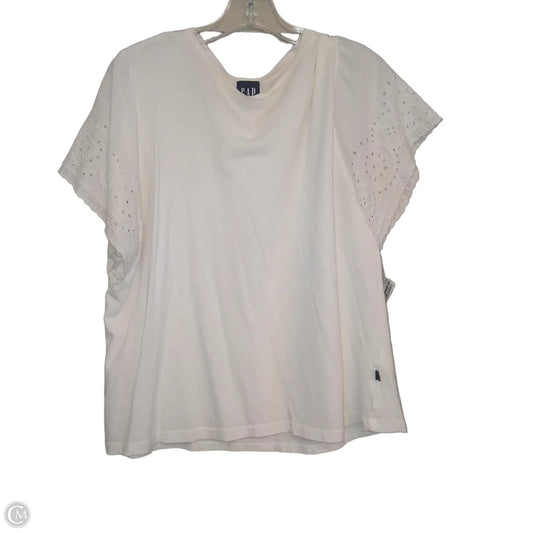 Top Short Sleeve By Gap In White, Size: Xl