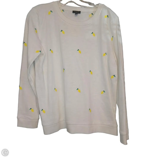 Sweatshirt Crewneck By Talbots In White & Yellow, Size: Lp