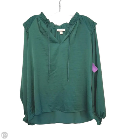 Top Long Sleeve By Knox Rose In Green, Size: L