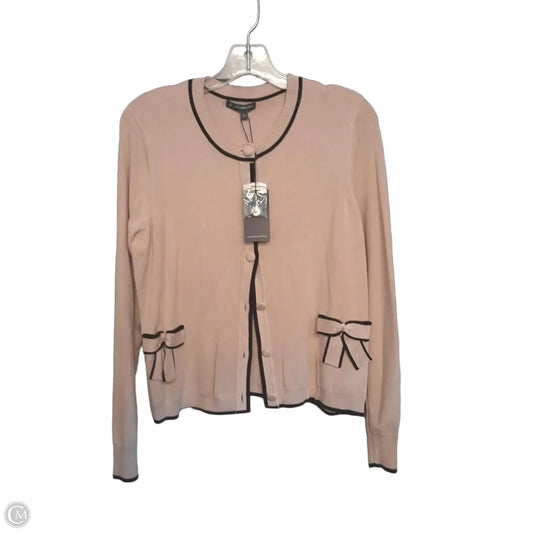 Sweater Cardigan By Adrianna Papell In Tan, Size: L