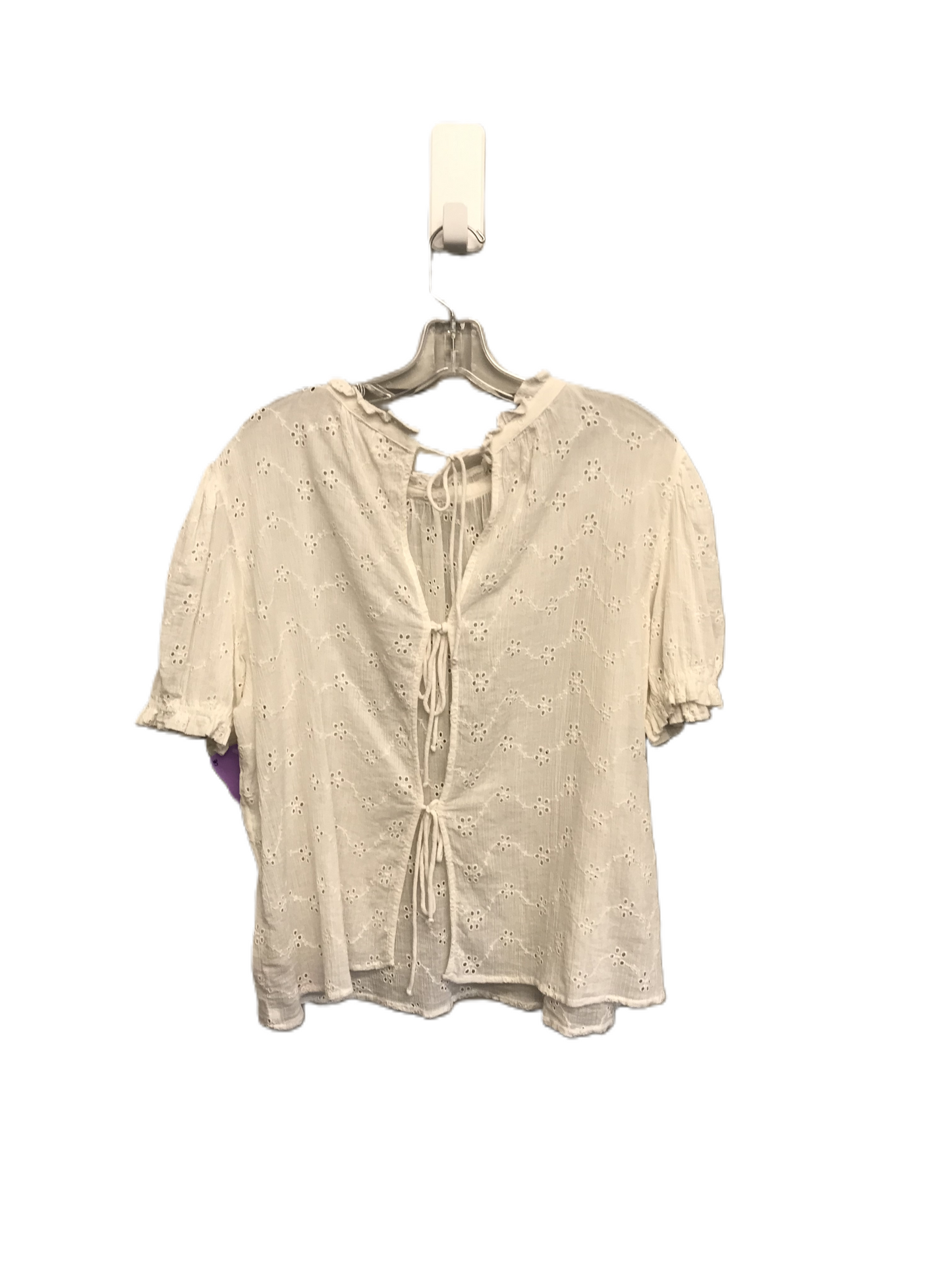 White Top Short Sleeve By Free People, Size: L