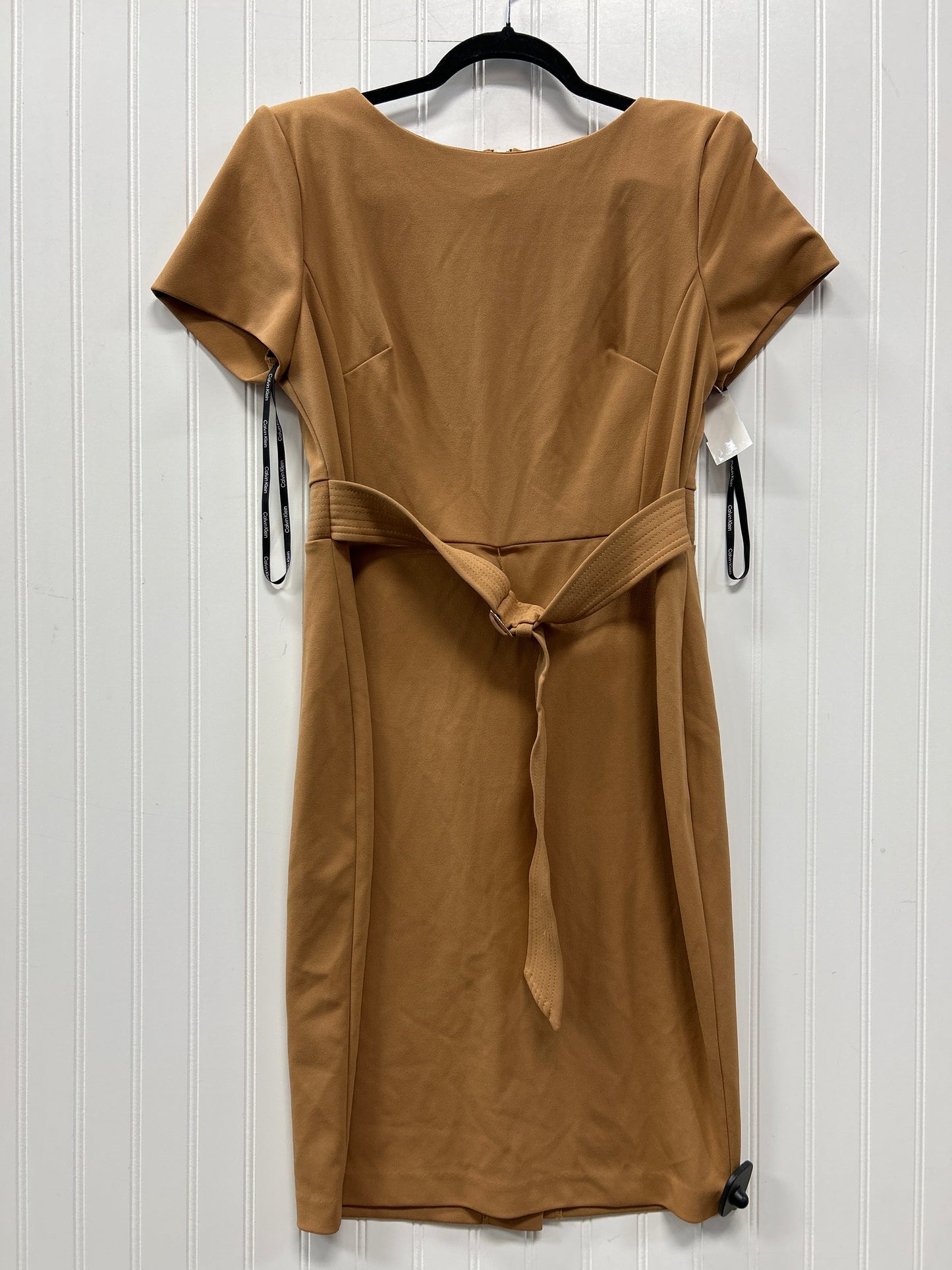 Dress Casual Midi By Calvin Klein In Brown, Size:12