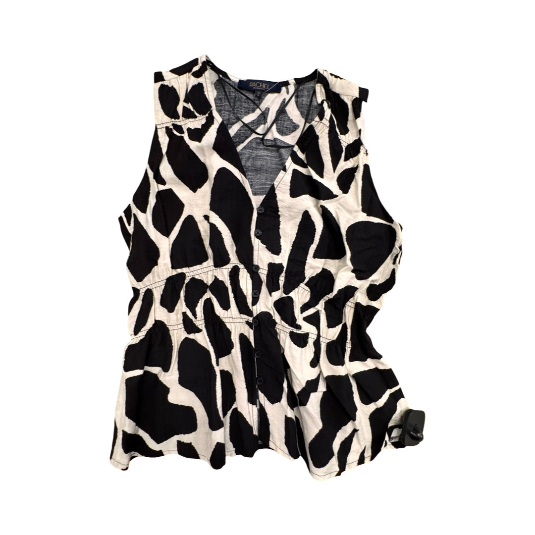 Top Sleeveless By Rachel Roy In Black & White, Size:M