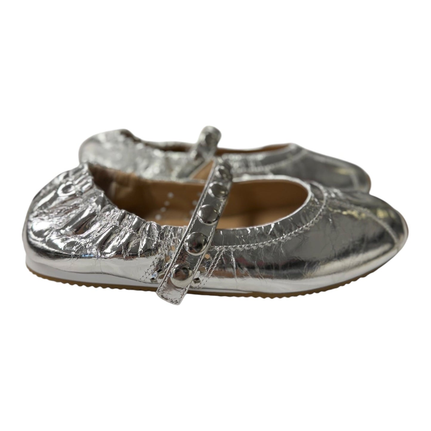 Shoes Flats By Steve Madden In Silver, Size:6