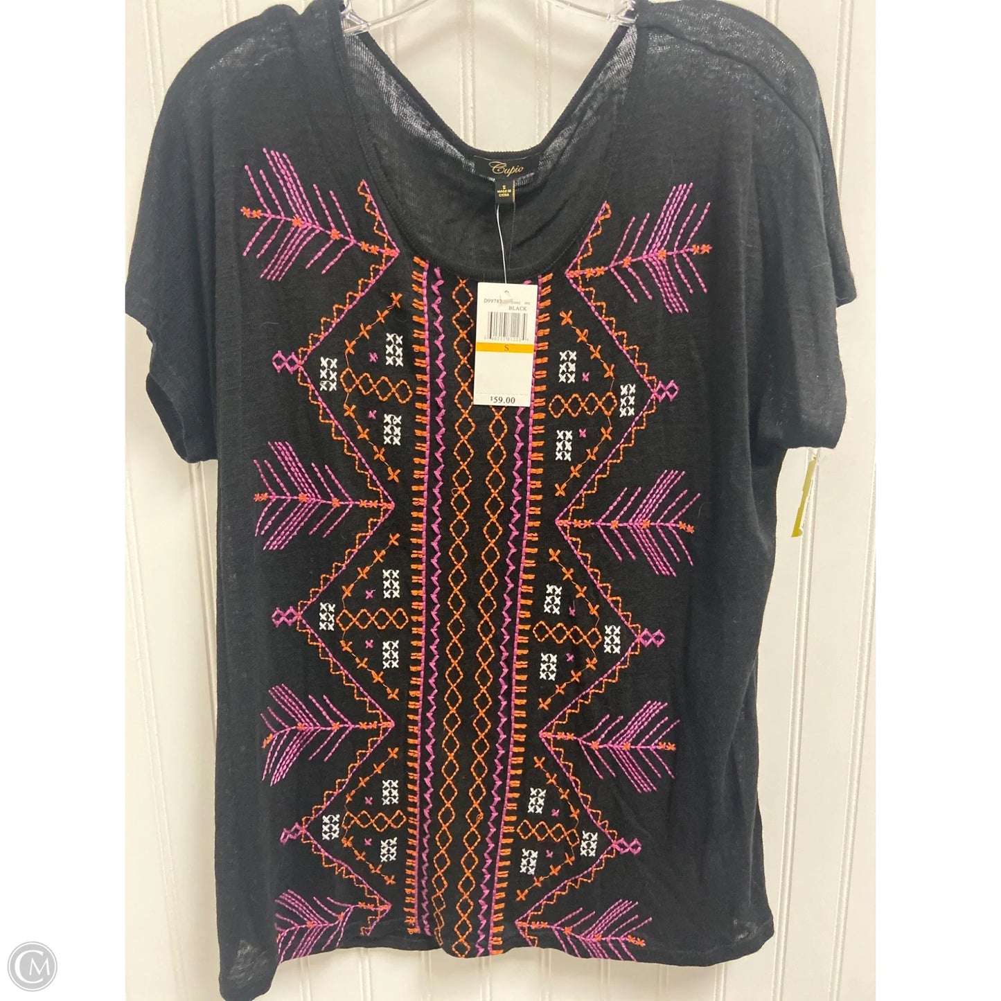 Top Short Sleeve By Cupio In Black, Size: S