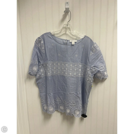 Top Short Sleeve By Nordstrom In Blue & White, Size: Xl