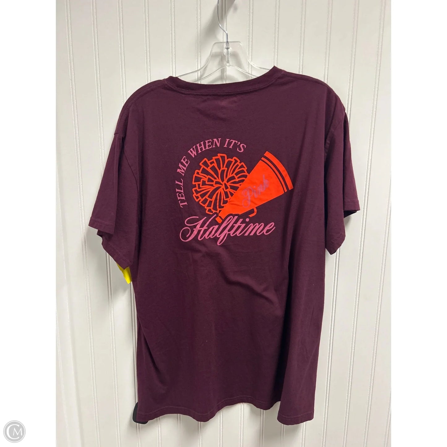 Top Short Sleeve By Pink In Maroon, Size: L