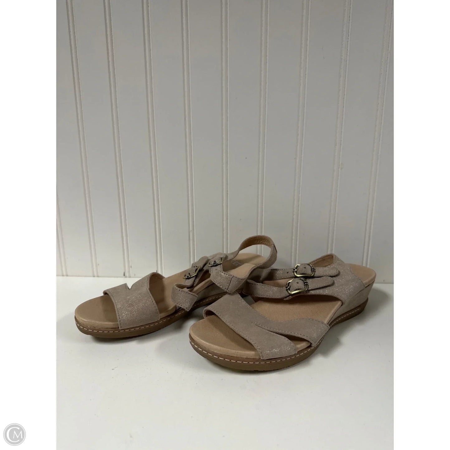 Sandals Heels Wedge By Dansko In Gold, Size: 7.5