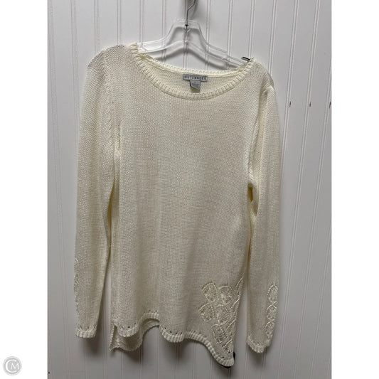 Sweater By Clothes Mentor In Cream, Size: L
