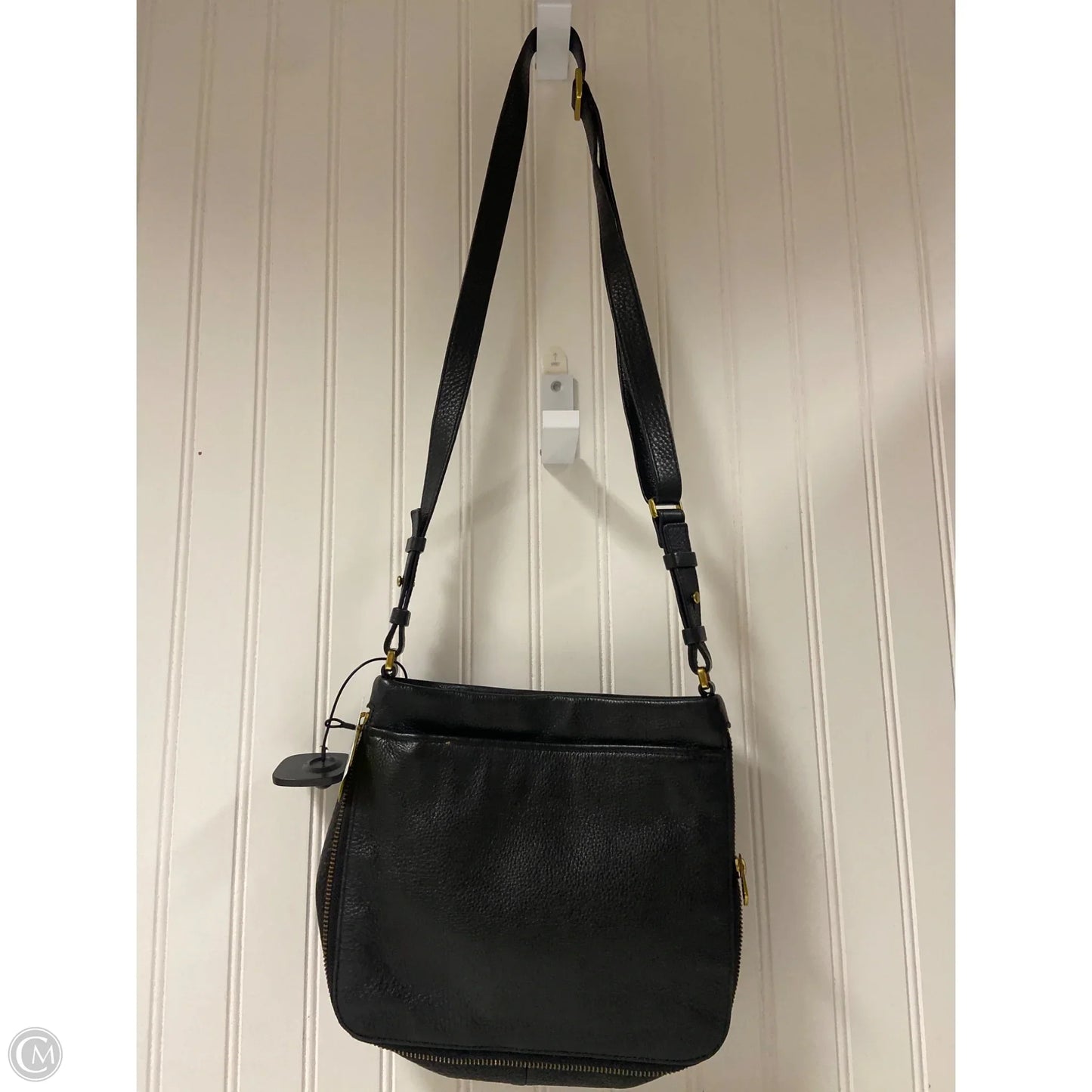 Handbag Leather By Fossil, Size: Medium