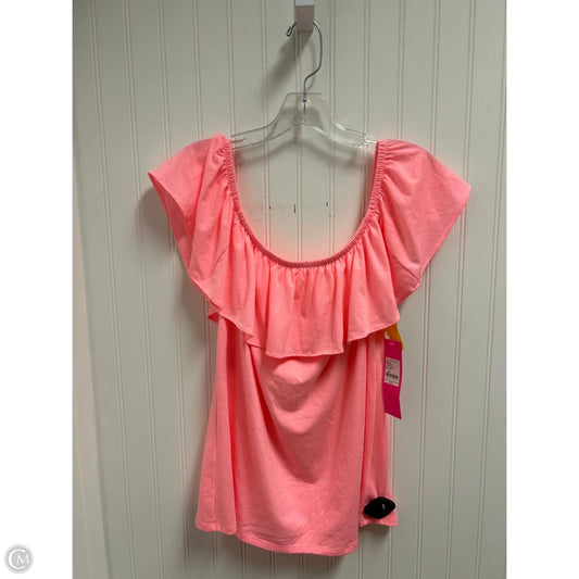 Top Short Sleeve Designer By Lilly Pulitzer In Pink, Size: L