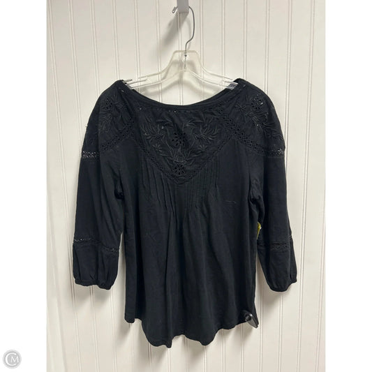 Top 3/4 Sleeve By Lauren By Ralph Lauren In Black, Size: Sp