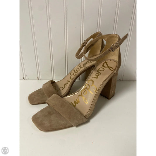 Sandals Heels Block By Sam Edelman In Beige, Size: 10