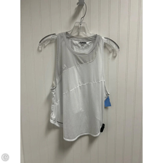 Athletic Tank Top By Hoka In Grey & White, Size: L