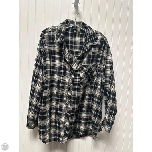 Top Long Sleeve By Wild Fable In Plaid Pattern, Size: L