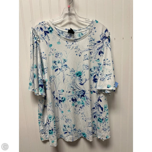 Top Short Sleeve By Worthington In Floral Print, Size: 2x