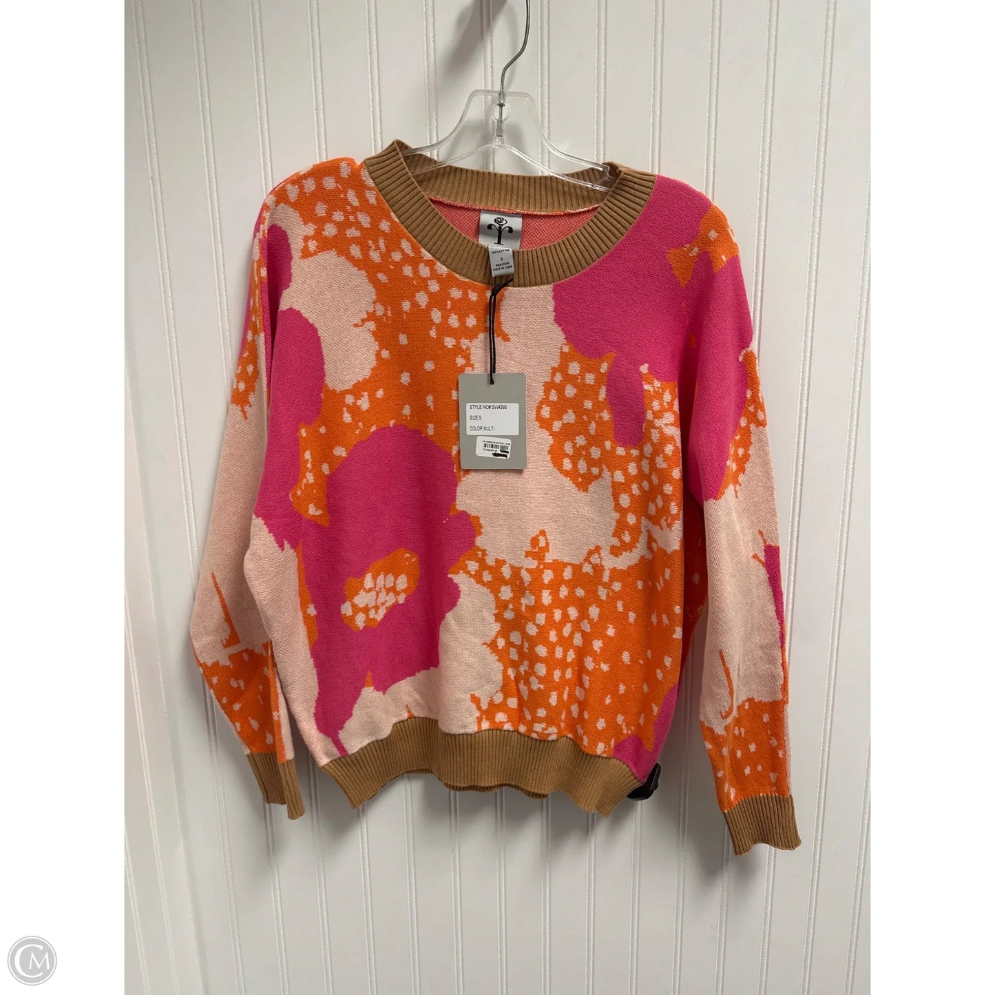 Sweater By Clothes Mentor In Orange & Pink, Size: S