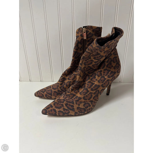 Boots Ankle Heels By Jessica Simpson In Animal Print, Size: 9.5