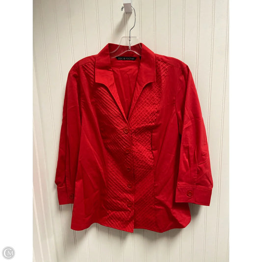 Top 3/4 Sleeve By Zac And Rachel In Red, Size: Xl