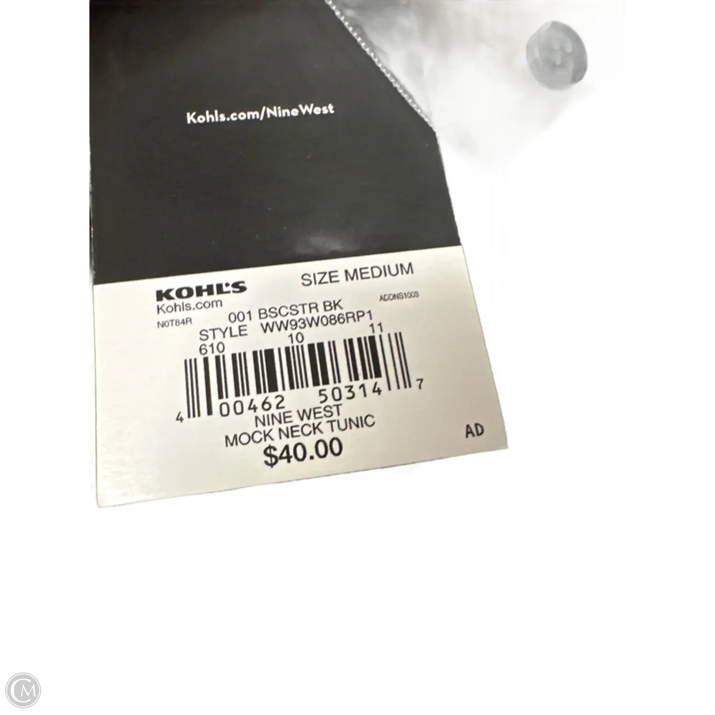 Top Sleeveless By Nine West In Black & White, Size: M