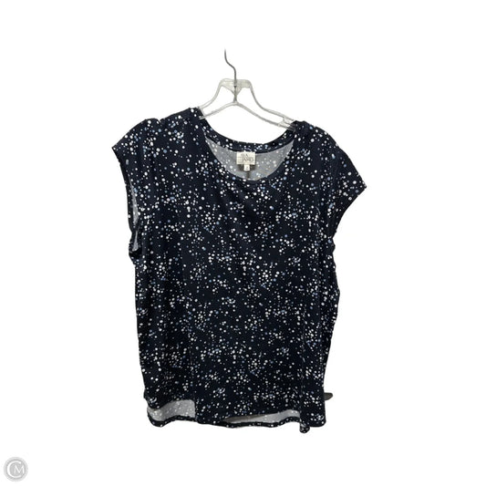 Top Short Sleeve By Ava James In Navy, Size: 1x