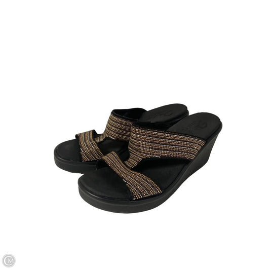 Sandals Heels Wedge By Skechers In Black, Size: 7